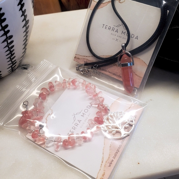 Terra Moda - Tree of Life Chunky Gemstone Bangles - Picture 10 of 14